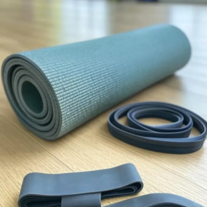 Közeli kép egy prémium edzőszőnyegről